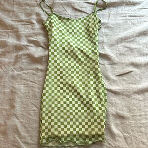 Princess Polly green checkered dress